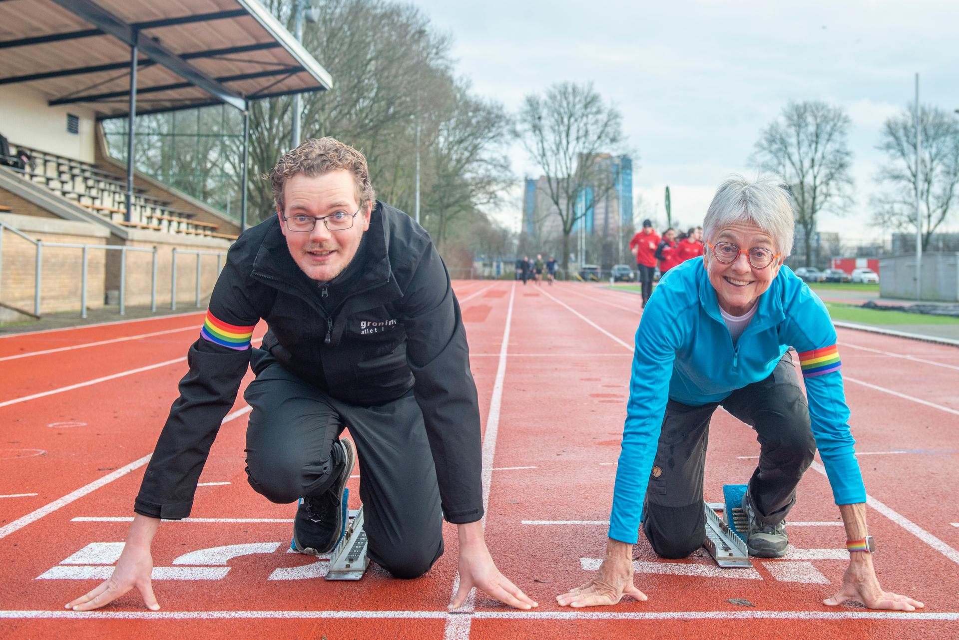 Sport 050 Matthijs Stuifzand en Janny Dekker trainer Groningen Atletiek 2